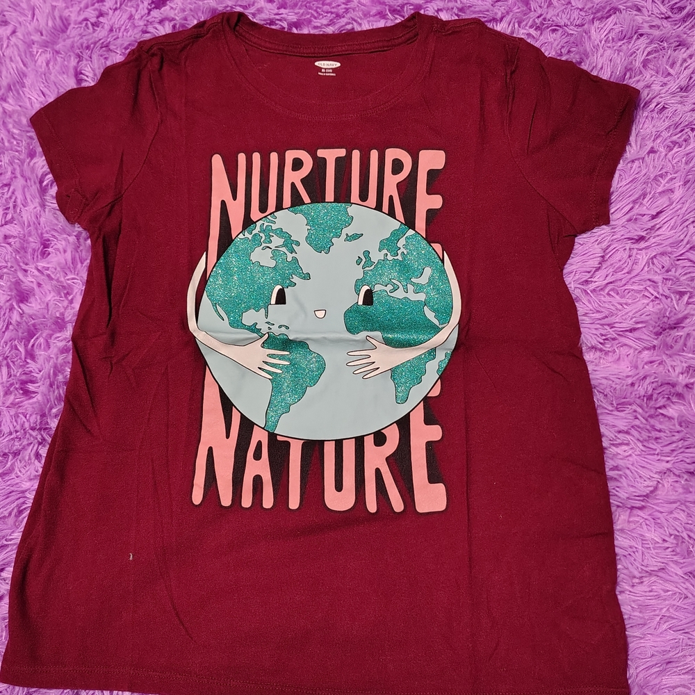 Old Navy Burgundy Graphic Tee